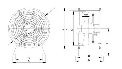 Round 300mm 3 Phase 220V 380V 440V AC Outer Rotor Fan Axial Fan Outer Motor