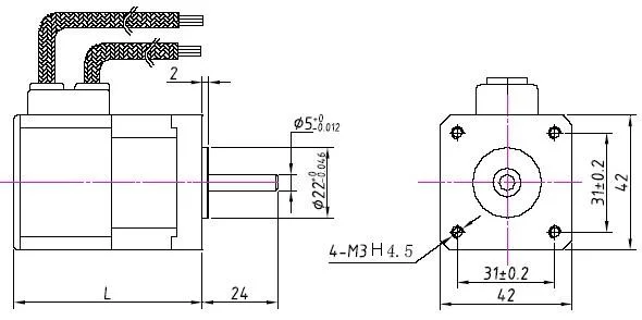 Miniature NEMA 17 24V 36V Brushless DC Motor (42mm) with High Rpm