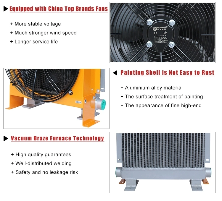 Aluminum Brazed Plate Oil Cooler with Two Fans Air Cooled Heat Exchanger